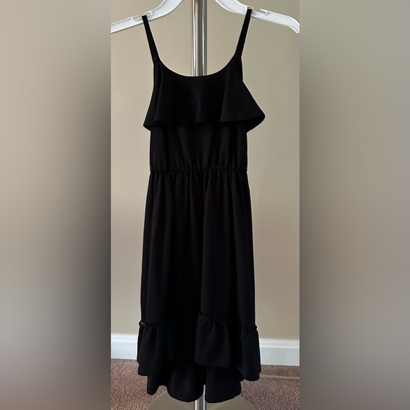 The Children’s Place Girls Fit & Flare Black Summer Ruffle Flounce Hi-Low Dress - Picture 10 of 16